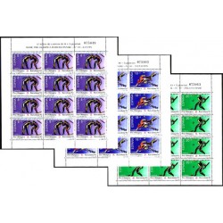 (3076 a 3078,MP17 a MP19) 1990. Serie Pre-Olímpica (3x Minipliegos de 12 sellos)