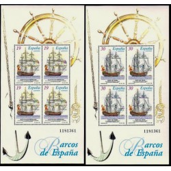 (3352 Y 3353) 1995. 4x 19, 4x 30 Pesetas. 2 Hojitas. Barcos de Época