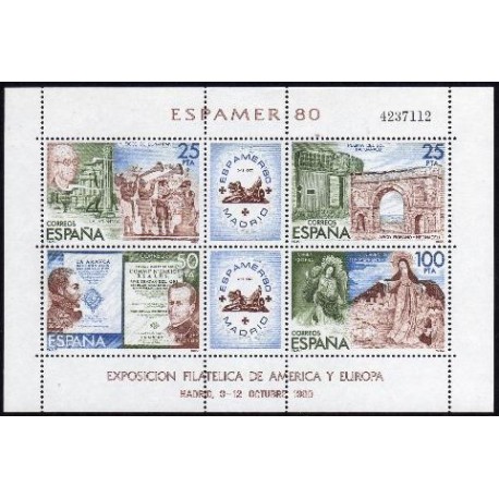 (2583) 1980. 25, 25, 50 y 100 Pesetas. Exposición Filatélica de América y Europa, ESPAMER 80