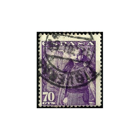 (1030) 1948-54. 70 Céntimos. General Franco y Castillo de la Mota