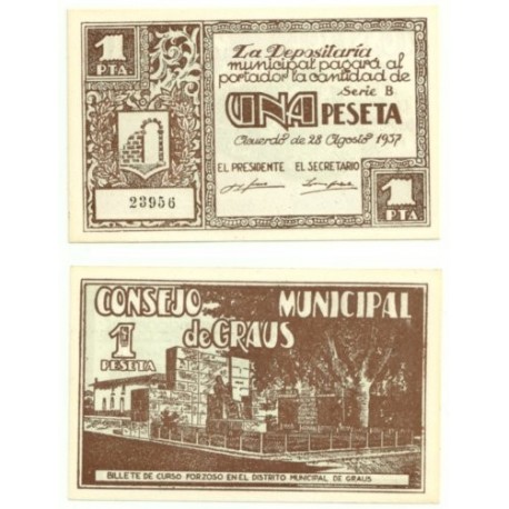 Graus [1937] Billete de 1 Peseta (SC)