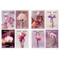 (3869 a 3876) 2002. 8x 0,25 Euro. Carné de 8 sellos. La flor y el paisaje