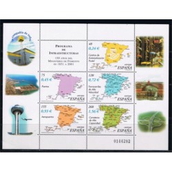 (3855) 2001. 40, 75, 120, 155, 260 Pesetas. 150 Años Ministerio de Fomento. Infraestructuras