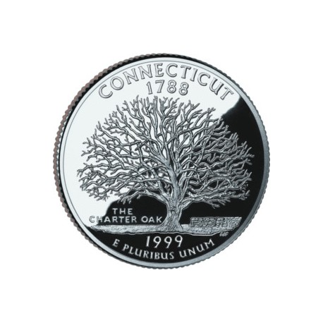 (297) Estados Unidos de América. 1999(D). Quarter Dollar (SC) Connecticut