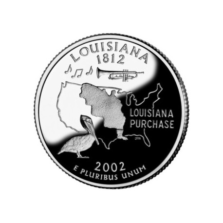 (333) Estados Unidos de América. 2002(P). Quarter Dollar (SC) Louisiana