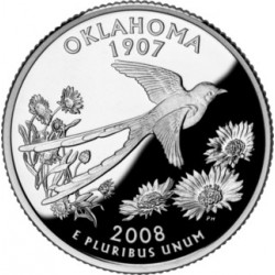 (421) Estados Unidos de América. 2008(D). Quarter Dollar (SC) Oklahoma