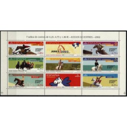 (3898) 2002. 5x 0,25, 0,75, 1,80 Euro. Juegos Ecuestres Mundiales. Campeonatos del Mundo de Hípica