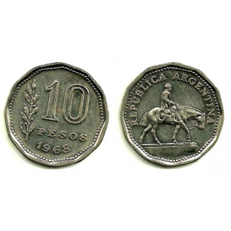 (60) Argentina. 1968. 10 Pesos (MBC)