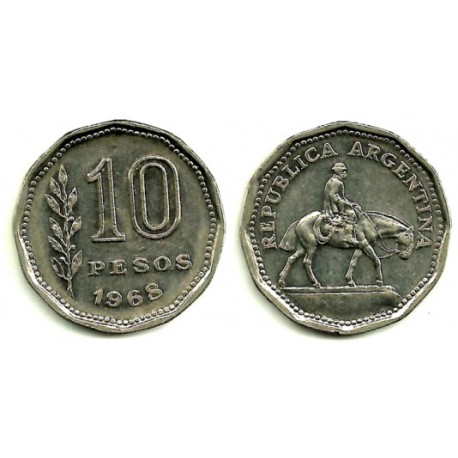 (60) Argentina. 1968. 10 Pesos (MBC)