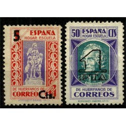 (27-28) Beneficiencia. 1938. Serie Completa. Habilitados con nuevo valor