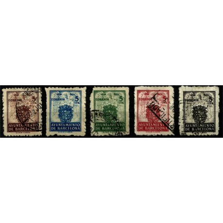 (55 a 59) Exposición Internacional de Barcelona. 1944. Serie Completa