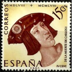 (1224) 1958. 15 Céntimos. IV Cent. muerte Carlos I