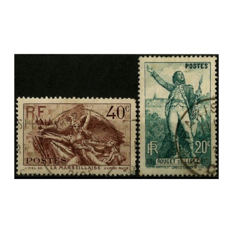 (309-310) Francia. 1936. Serie Completa. Marsellesa y Rouget de Lisle (Usado)