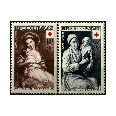 (B282-283) Francia. 1953. Serie Completa. Cruz Roja (Nuevo)