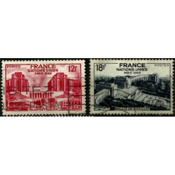 (605-606) Francia. 1948. Serie Completa. Naciones Unidas (Usado)