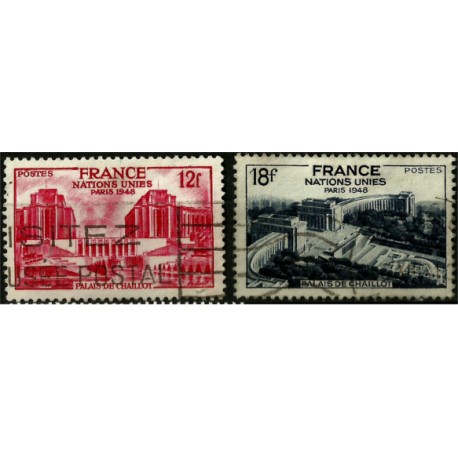 (605-606) Francia. 1948. Serie Completa. Naciones Unidas (Usado)