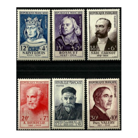 (B285 a B290) Francia. 1954. Serie Completa. Personajes (Nuevo)