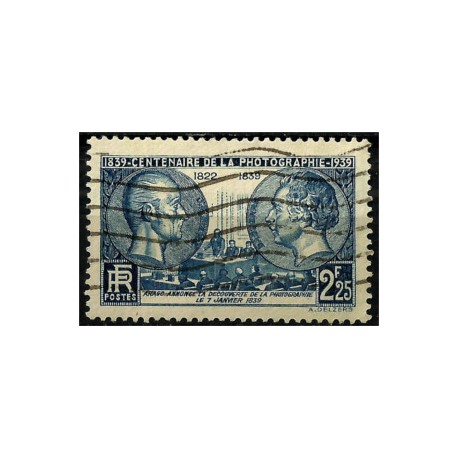 (374) Francia. 1939. 2,25 Franc. Centenario de la Fotografía (Usado)