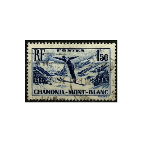 (322) Francia. 1937. 1,50 Francs. Chamonix-Mont-Blanc (Usado)
