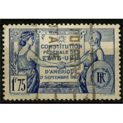 (332) Francia. 1937. 1,75 Francs. Constitución EE.UU (Usado)