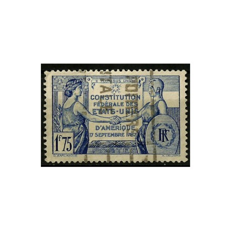(332) Francia. 1937. 1,75 Francs. Constitución EE.UU (Usado)