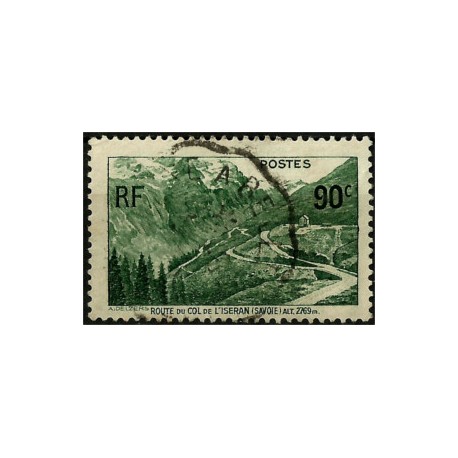 (334) Francia. 1937. 0,90 Francs. Ruta Col de L'Iseran (Usado)