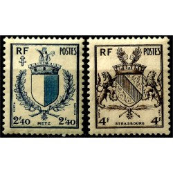 (557-558) Francia. 1945. Serie Completa. Escudos Metz y Estrasburgo (Nuevo)