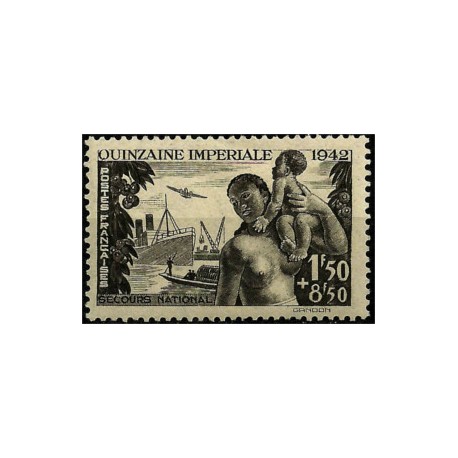 (B132) Francia. 1942. 1,50 + 8,50 Francs. Secours National (Nuevo)