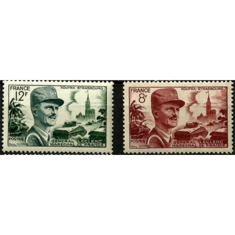 (692-692A) Francia. 1953-54. Serie Completa. General Leclerc (Nuevo)
