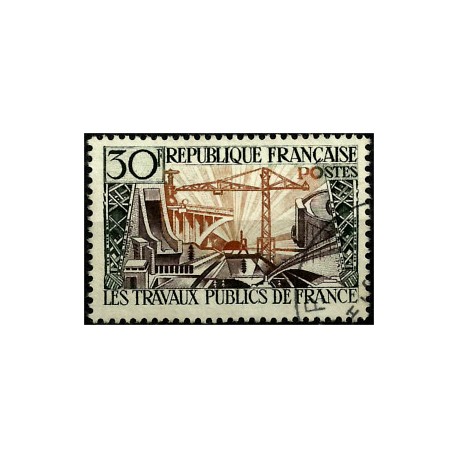 (835) Francia. 1957. 30 Francs. Trabajos Públicos en Francia (Usado)