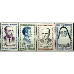 (990 a 993) Francia. 1961. Serie Completa. Héroes de la Resistencia (Nuevo)