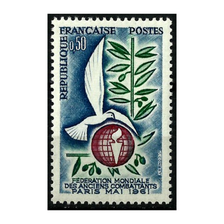 (995) Francia. 1961. 0,50 Francs. Federación Combatientes (Nuevo)