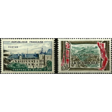 (965-966) Francia. 1960. Serie Completa. La Bourboule y Chateau de Blois (Nuevo)
