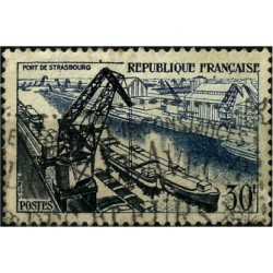 (809) Francia. 1956. 30 Francs. Puerto de Estrasburgo (Usado)