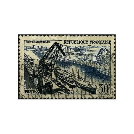 (809) Francia. 1956. 30 Francs. Puerto de Estrasburgo (Usado)