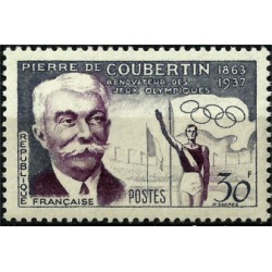 (817) Francia. 1956. 30 Francs. Coubertin (Nuevo)