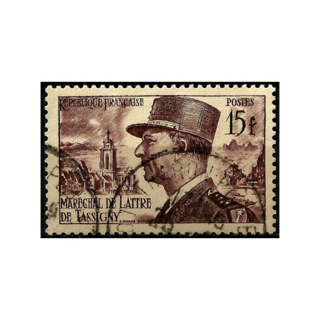 (675) Francia. 1952. 15 Francs. Marechal de Lattre de Tassigny (Usado)