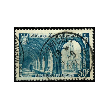 (623) Francia. 1949. 25 Francs. Abbaye Saint-Mandrille (Usado)