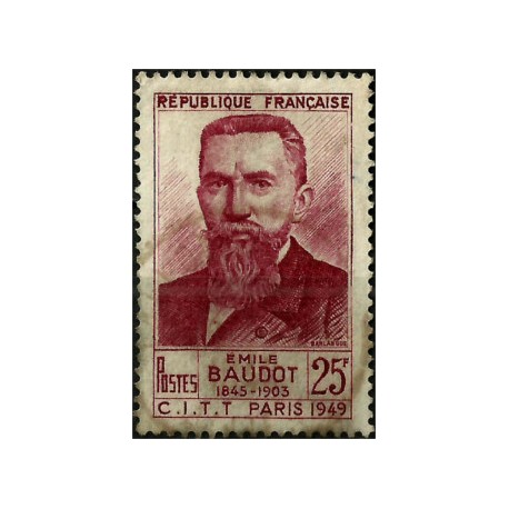 (627) Francia. 1949. 25 Francs. Emmile Baudot (Usado)
