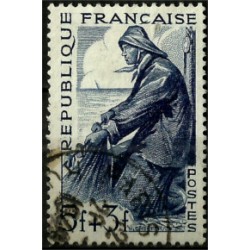 (B234) Francia. 1949. 5 + 3 Francs. Pescador (Usado)