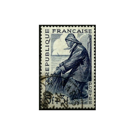 (B234) Francia. 1949. 5 + 3 Francs. Pescador (Usado)