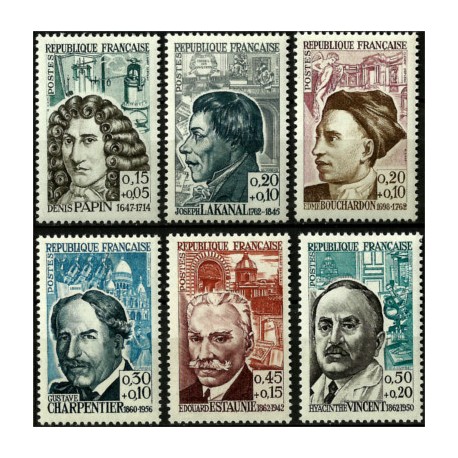 (B359 a B364) Francia. 1962. Serie Completa. Personajes (Nuevo)