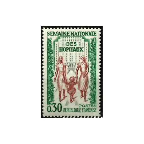 (1033) Francia. 1962. 0,30 Francs. Semana Nacional Hospitales (Nuevo)