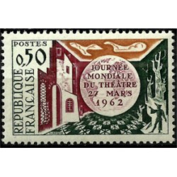 (1028) Francia. 1962. 0,50 Francs. Dia Internacional del Teatro (Nuevo)