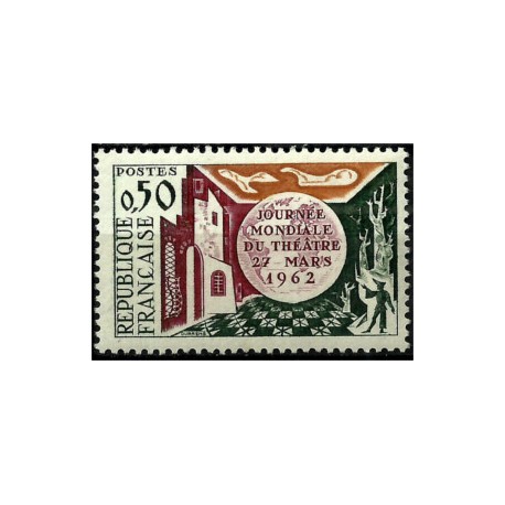 (1028) Francia. 1962. 0,50 Francs. Dia Internacional del Teatro (Nuevo)
