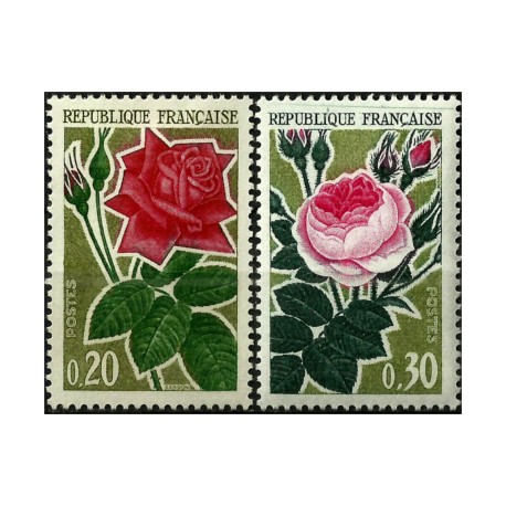 (1043-1044) Francia. 1962. Serie Completa. Flores (Nuevo)