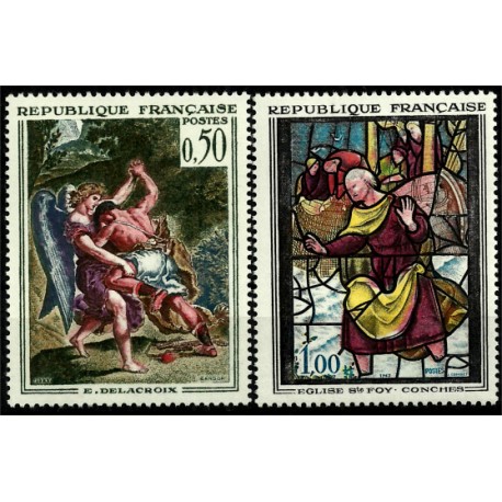 (1054-1055) Francia. 1963. Serie Completa. Delacroix & Eglise Ste Foy (Nuevo)