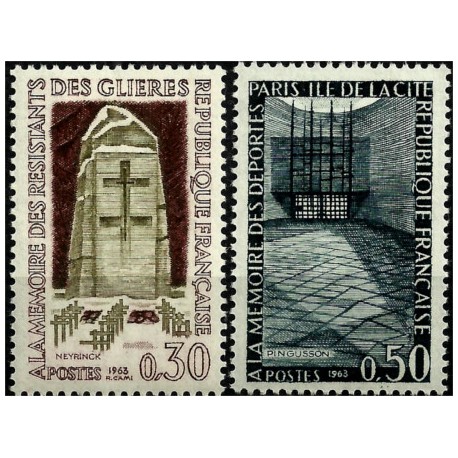 (1057-1058) Francia. 1963. Serie Completa. Memoria Héroes de la resistencia (Nuevo)
