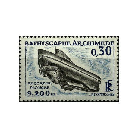 (1052) Francia. 1963. 0,30 Francs. Exploraciones Oceanicas (Nuevo)