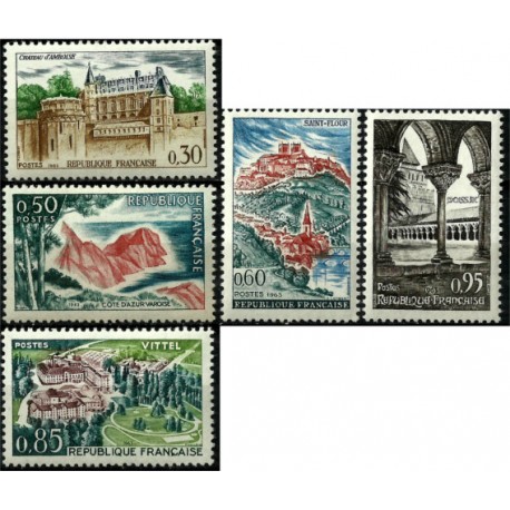 (1068 a 1072) Francia. 1963. Serie Completa. Turismo (Nuevo)